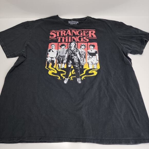 Stranger Things Netflix Series Sci-Fi Black Short Sleeve T-Shirt Men's Size 2XL - Picture 1 of 4